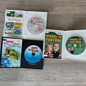 Wii Video Game Bundle: Play, Wheel of Fortune, Rapala We Fish (Complete w/ Manua